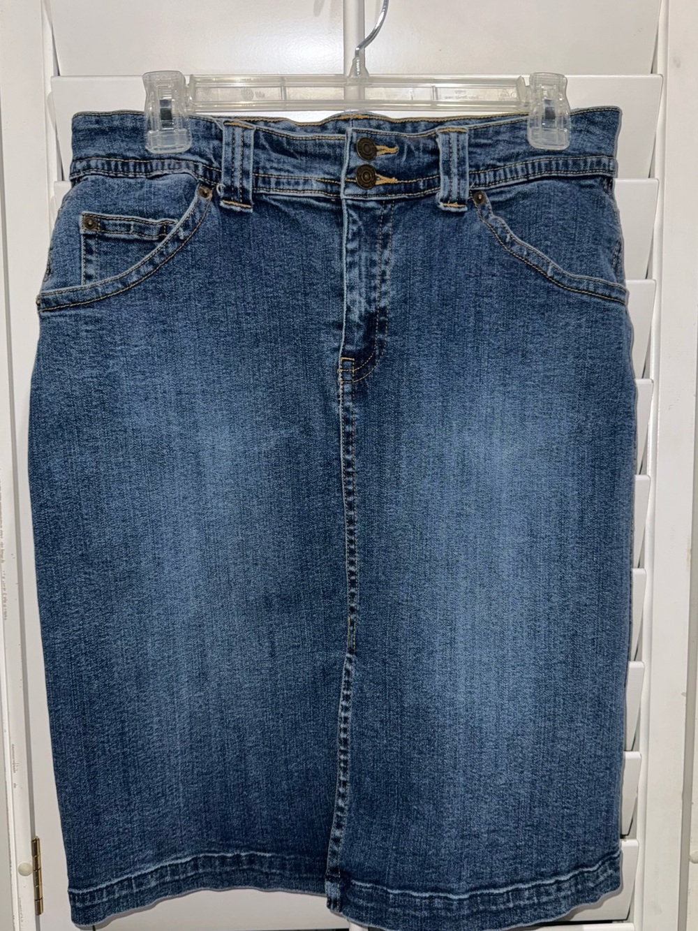 Classic Denim Pencil Skirt - Medium Blue